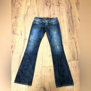 GUESS LOSE ANGELES 1981 STRETCHY DARDEVIL BOOT CUT IN SIZE 28